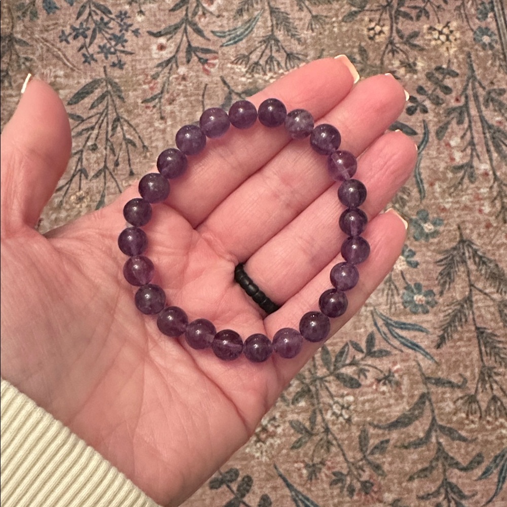 Purple Amethyst Handmade Chakra Stretch Bracelet